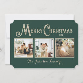 Cartão de Natal Merry Personalizado com Fotos