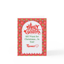 Cartão de Natal Merry Personalizado para o seu Nam