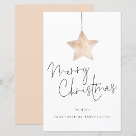 Cartão de Natal Merry - Script Estrela Minimalista