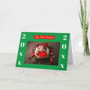 Cartão de Natal - Meu Primeiro Natal - Adicionar F