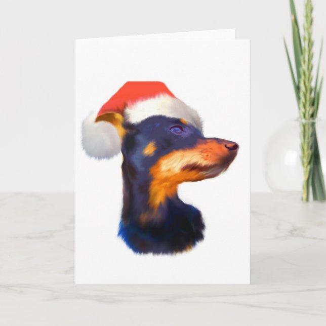Cartão de Natal Miniatura Pinscher (Frente)