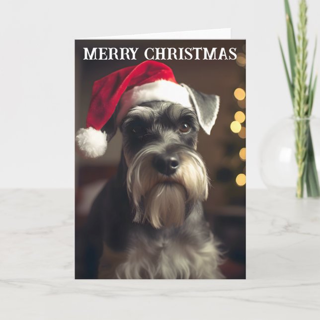Cartão de Natal Miniatura Schnauzer (Frente)