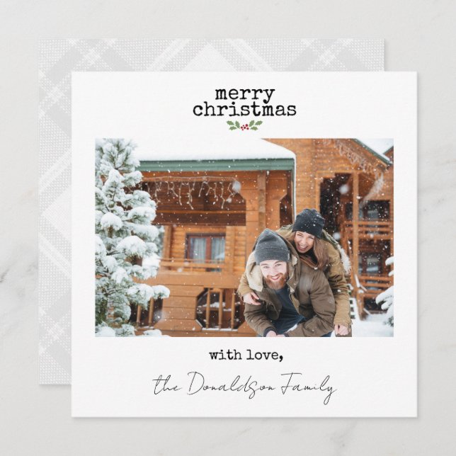 Cartão de Natal minimalista (Frente/Verso)