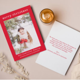 Cartão de Natal Minimalista para Na moda de Foto d