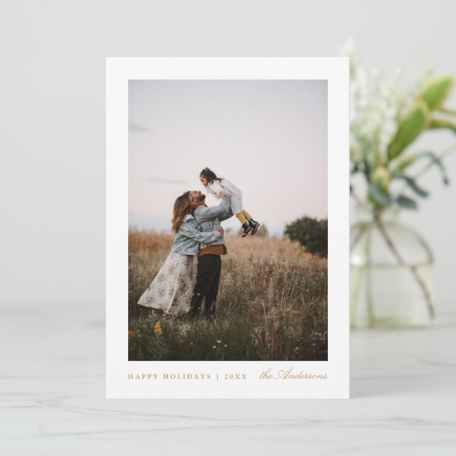 Cartão de Natal Mínimo (Em pé/Frente)