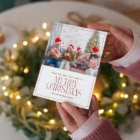 Cartão de Natal Mínimo de Feliz Foto Personalizado