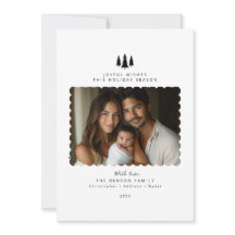 Cartão de Natal Mínimo de Fotografia Moderno e Bra