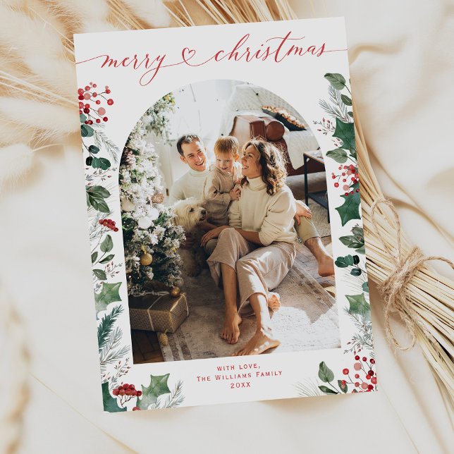 Cartão de Natal Mínimo para Foto da Caligrafia Ver (Criador carregado)