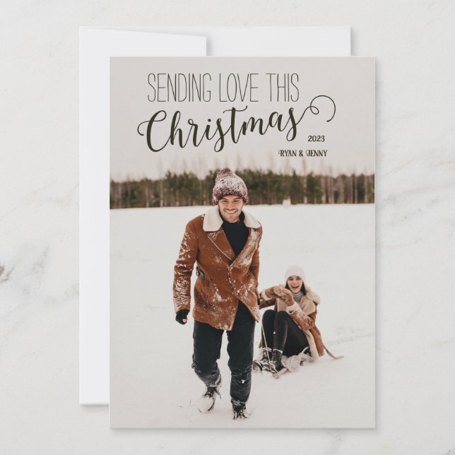 Cartão de Natal Mínimo Personalizado (Frente)