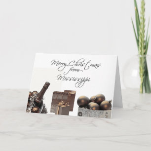 Cartão de Natal Mississípi com ornamentos