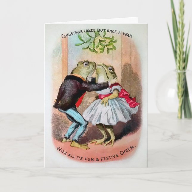 Cartão de Natal MistletoSapos Vitoriano (Frente)