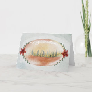 Cartão de Natal moderno com aquarela para as féria