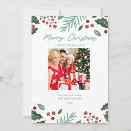 Cartão de Natal Moderno com Colagem de Fotos