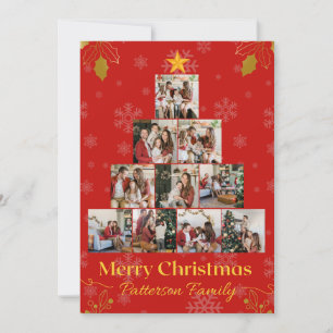 Cartão de Natal Moderno com Colagem de Fotos