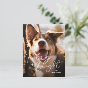 Cartão de Natal Moderno com Foto de Cachorro Fofo