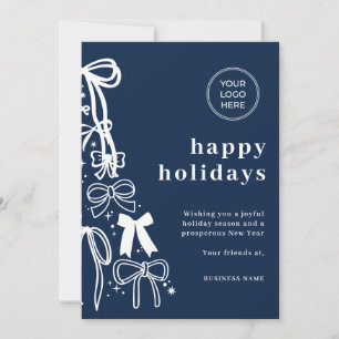 Cartão de Natal Moderno Corporativo Azul