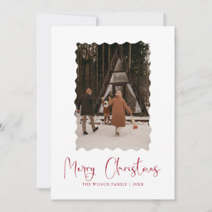 Cartão de Natal Moderno de Férias com Foto na Moda