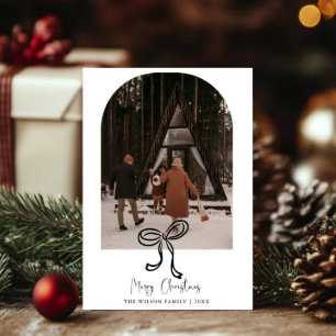 Cartão de Natal Moderno de Férias com Foto na Moda