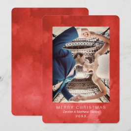 Cartão de Natal Moderno de Papoula Valente em Aqua