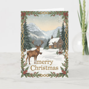 Cartão de Natal Montanha do Cervo Celta