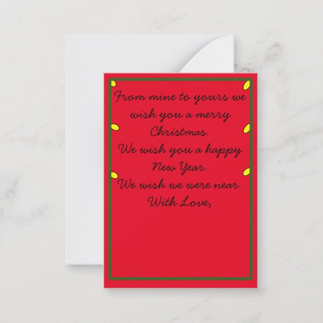 Cartão de Natal - muito longe (Frente)