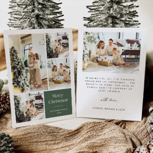 Cartão de Natal Multi-Foto Família Elegante