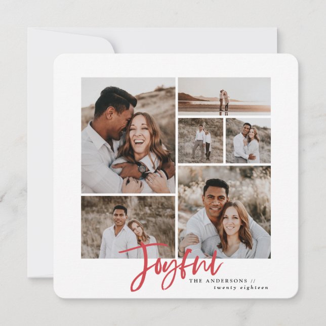 Cartão de Natal multifoto alegre (Frente)