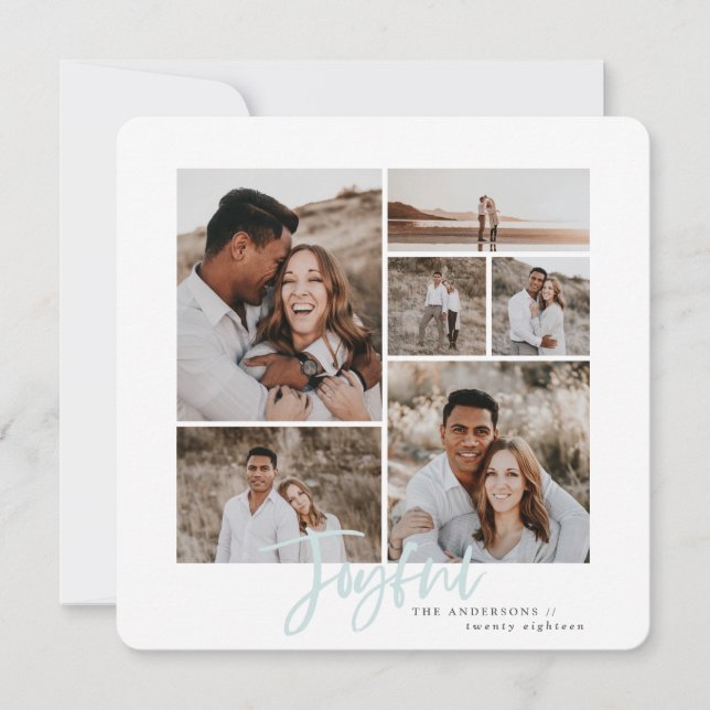 Cartão de Natal multifoto alegre (Frente)