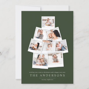 Cartão de Natal multifoto da árvore Polaroid