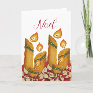 cartão de Natal "Noel" com vela