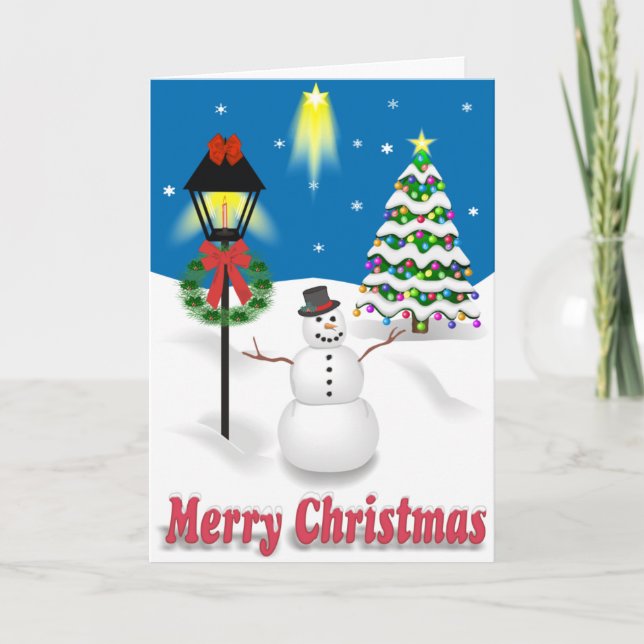 Cartão de Natal Noite de inverno (Frente)