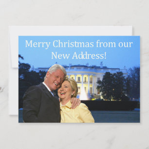 Cartão de Natal novo do endereço de Hillary & de