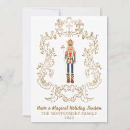 Cartão de Natal Nutcracker Ballet Gold Crest