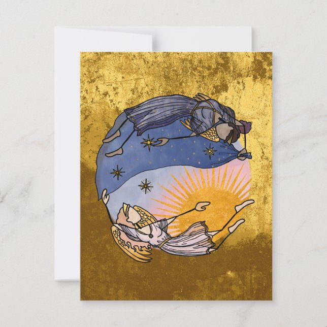 Cartão de Natal Nyx e Hepsera (Noite e Dia) (Frente)