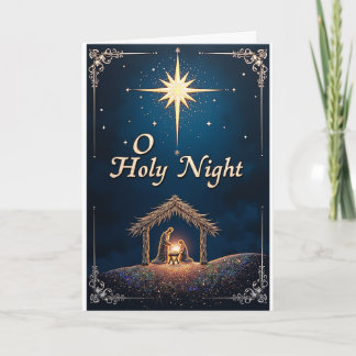 Cartão de Natal 'O Holy Night' Cena de Natividade