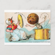 Cartão de Natal onde o Pudim ataca a Dona dos Páss