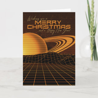 Cartão de Natal Orange Retrowave