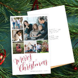 Cartão de Natal orçamento alegre tipografia vermel