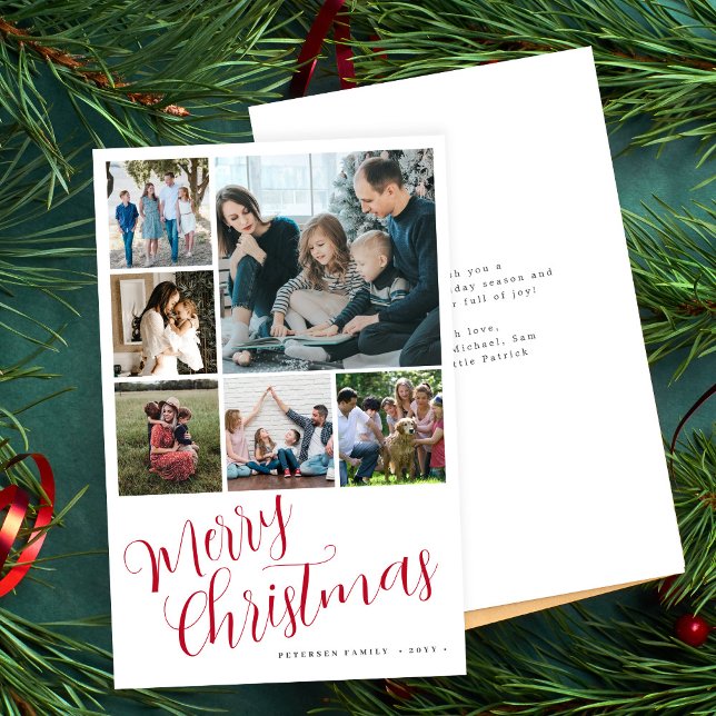 Cartão de Natal orçamento alegre tipografia vermel (Criador carregado)