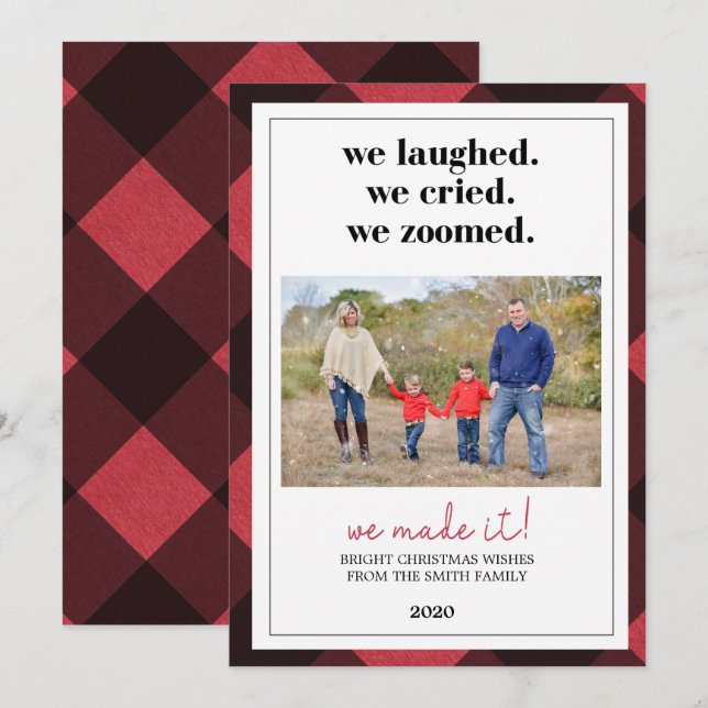 Cartão de Natal Pandêmico, Cartão de Natal Zoom (Frente/Verso)