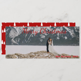 Cartão de Natal Panorama com Letra Vermelha