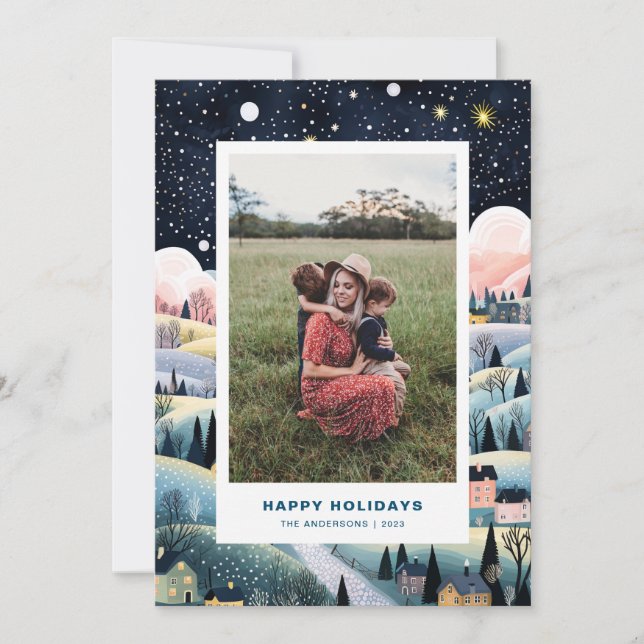 Cartão de Natal para a Aldeia de Natal Dois (Frente)