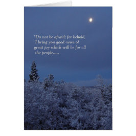 Cartão de Natal para a Escritura Cristã da Lua de 