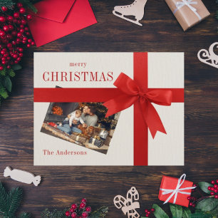 Cartão de Natal para a família de arcos vermelhos