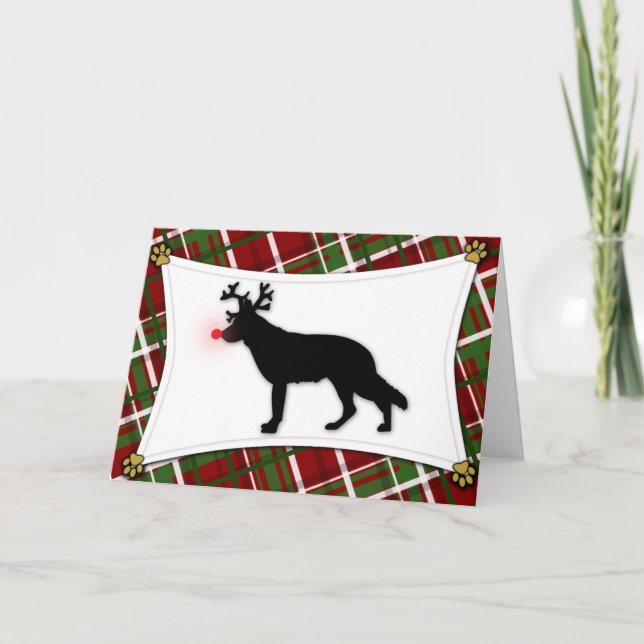 Cartão de Natal para a Reindeer german shepherd (Frente)