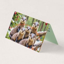 Cartão de Natal para amigos de lontra