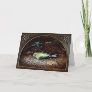 Cartão de Natal para aves Mortos vitoriano