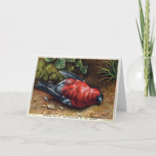 Cartão de Natal para aves Mortos vitoriano