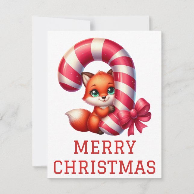 Cartão de Natal para Bebê Bonito Raposa (Frente)