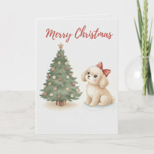 Cartão de Natal para Cachorrinho Cachorro Fofinho 
